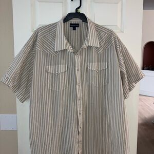 Panhandle Slim Beige and White Striped Men's Shirt